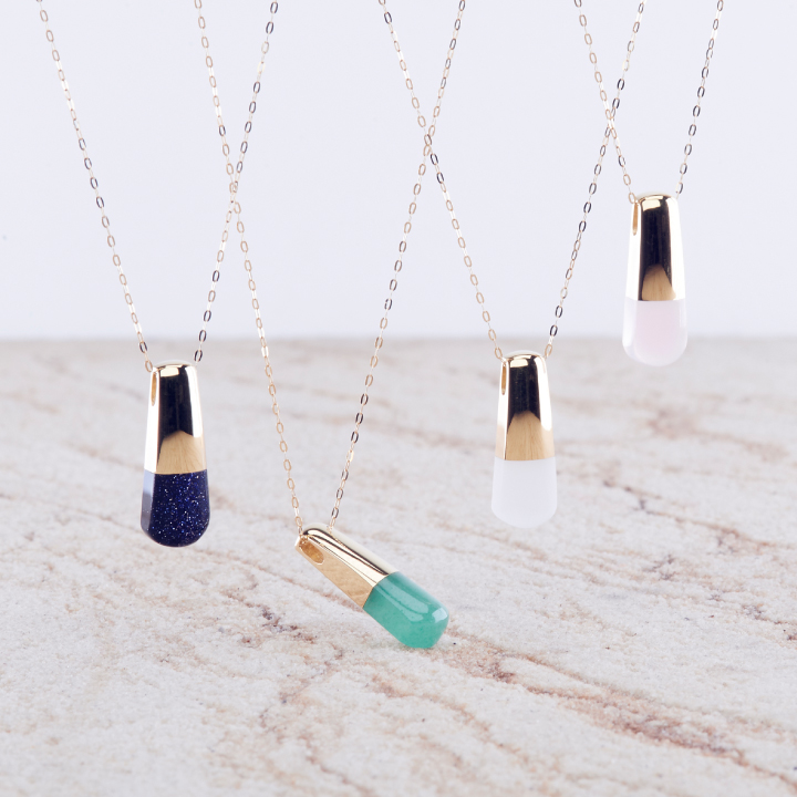 天然石のご遺骨ペンダント「星のおくりもの ゴールド」のカラーバリエーション