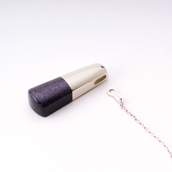 天然石のご遺骨ペンダント「星のおくりもの シルバー」紫金石のペンダントトップ