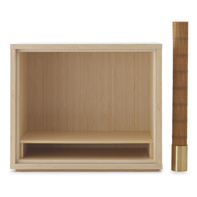 暮らしに寄り添うシンプルな箱型のお仏壇「偲壇」竹の引き出しを除いた正面